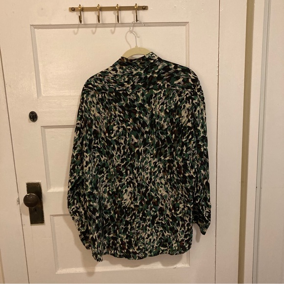 Gerard Darel Paris Silk Camo Blouse - Picture 5 of 9